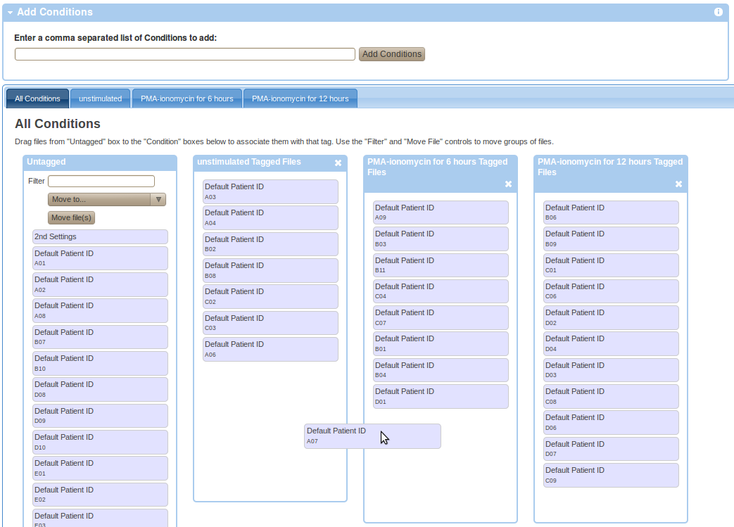 Assigning FCS files to experiment variable values.